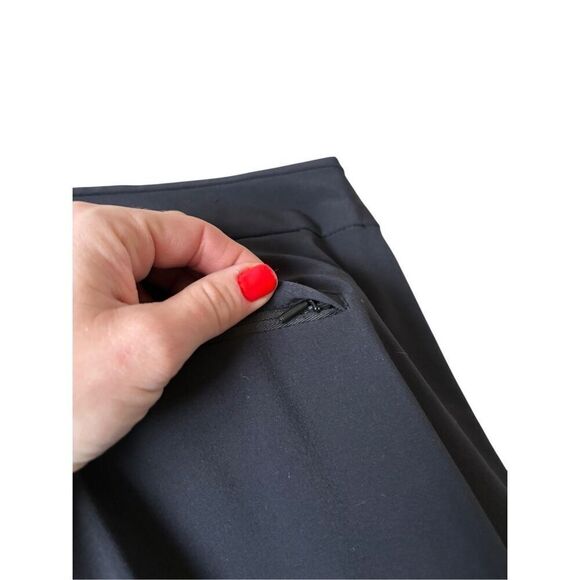 Athleta Gramercy Wide Leg Button Track Trouser Pants Black size 8 - Picture 9 of 12